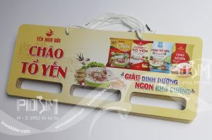 Bảng treo sản phẩm cháo yến Nam Bảo