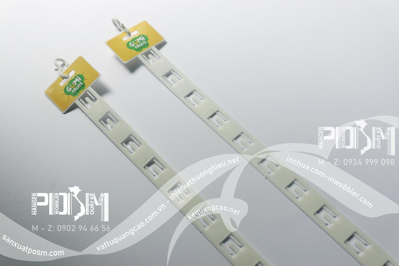Hanger dây nhựa dùng một dây treo thành kệ siêu thị