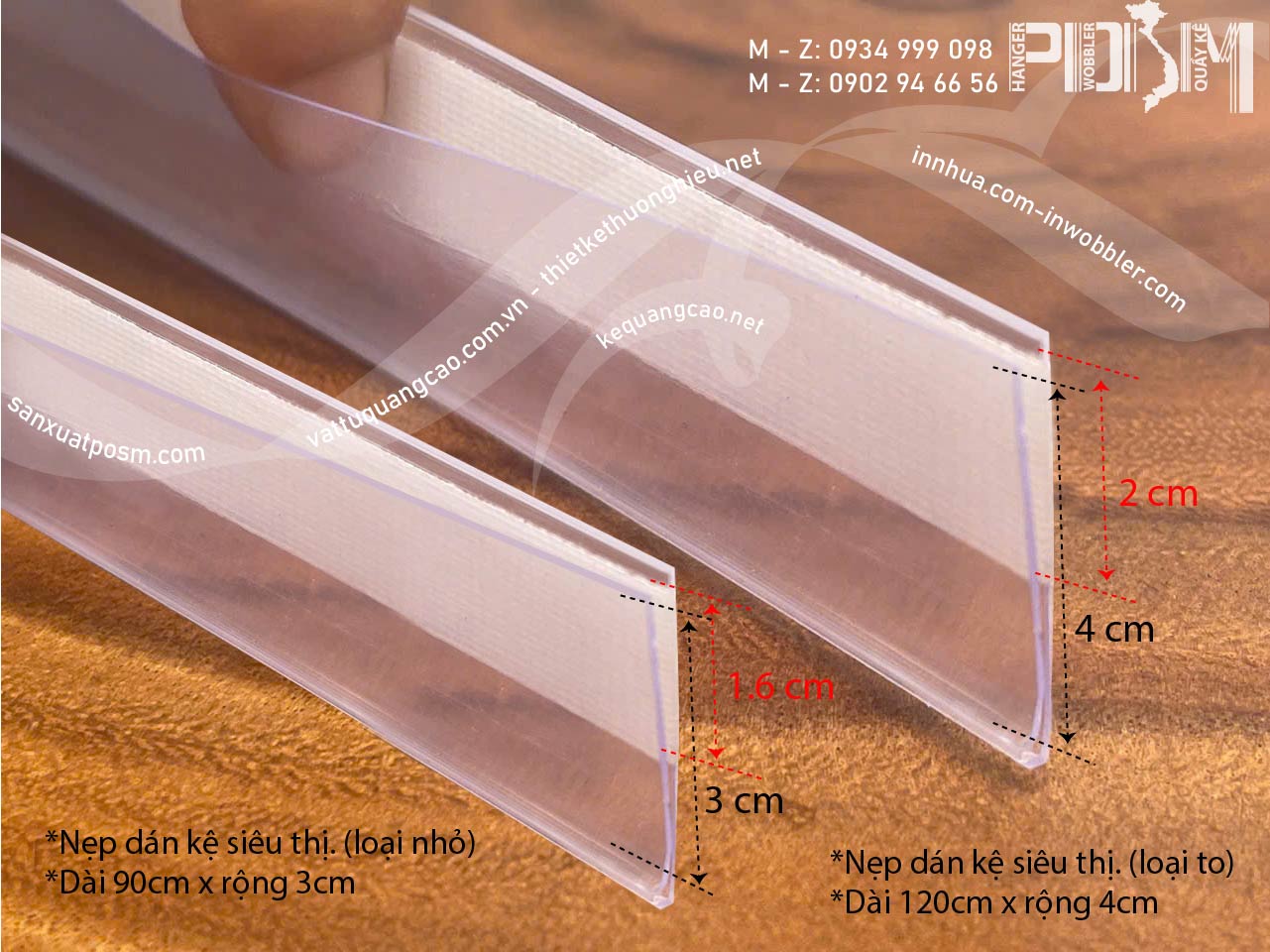 Nẹp nhựa cài kệ hàng, nẹp nhựa dán kệ trưng bày, nẹp móc giá kệ siêu thị